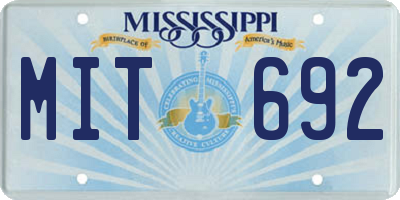 MS license plate MIT692