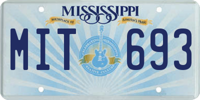 MS license plate MIT693