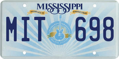 MS license plate MIT698