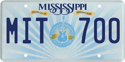 MS license plate MIT700