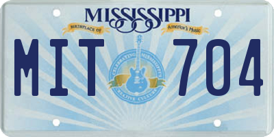 MS license plate MIT704