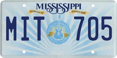 MS license plate MIT705