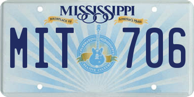 MS license plate MIT706
