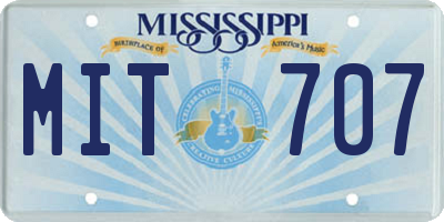 MS license plate MIT707