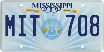 MS license plate MIT708