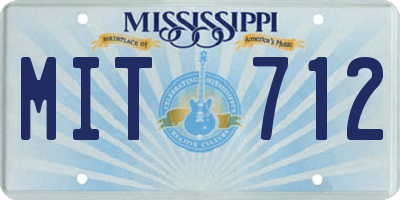 MS license plate MIT712