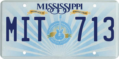 MS license plate MIT713