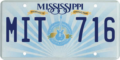 MS license plate MIT716