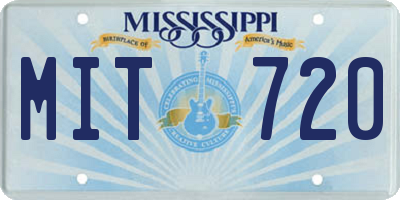 MS license plate MIT720