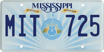 MS license plate MIT725