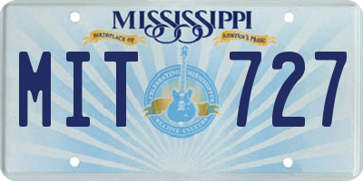 MS license plate MIT727