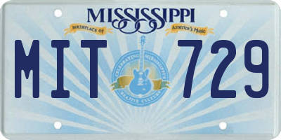 MS license plate MIT729