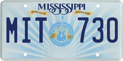 MS license plate MIT730