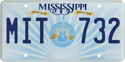 MS license plate MIT732