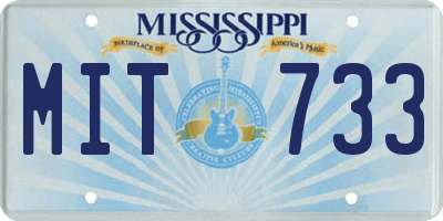 MS license plate MIT733