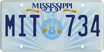 MS license plate MIT734