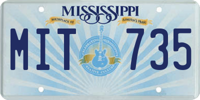 MS license plate MIT735