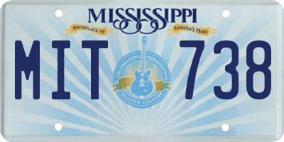 MS license plate MIT738