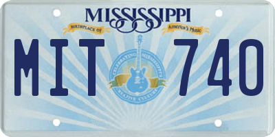 MS license plate MIT740