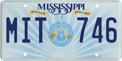 MS license plate MIT746