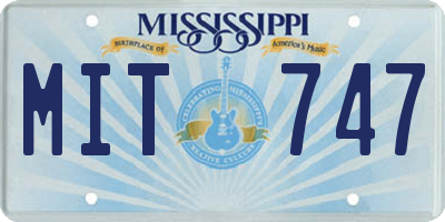MS license plate MIT747