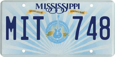 MS license plate MIT748