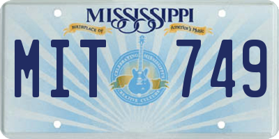MS license plate MIT749
