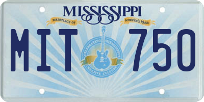 MS license plate MIT750