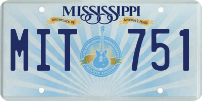 MS license plate MIT751
