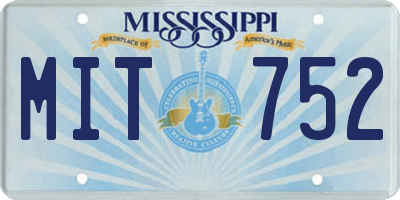 MS license plate MIT752
