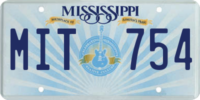 MS license plate MIT754