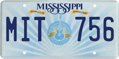 MS license plate MIT756