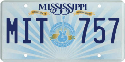 MS license plate MIT757