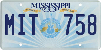 MS license plate MIT758