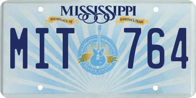 MS license plate MIT764