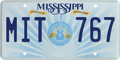 MS license plate MIT767