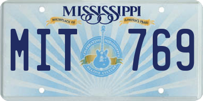 MS license plate MIT769