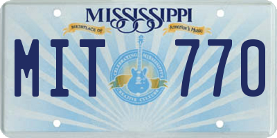 MS license plate MIT770