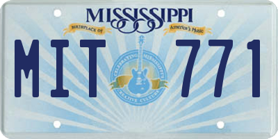 MS license plate MIT771