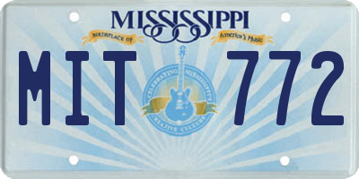 MS license plate MIT772