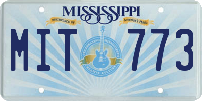 MS license plate MIT773