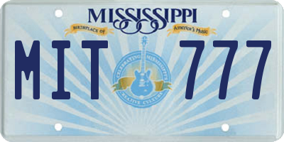 MS license plate MIT777