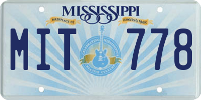 MS license plate MIT778