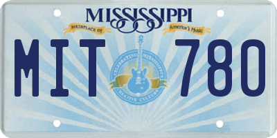 MS license plate MIT780