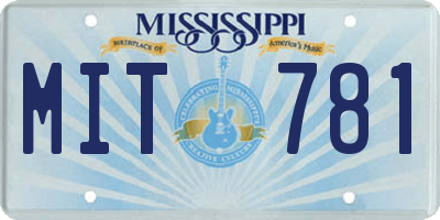 MS license plate MIT781