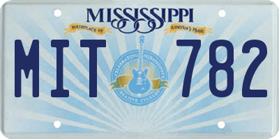 MS license plate MIT782