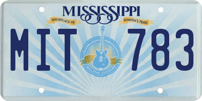 MS license plate MIT783
