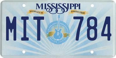 MS license plate MIT784