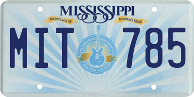 MS license plate MIT785