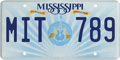 MS license plate MIT789